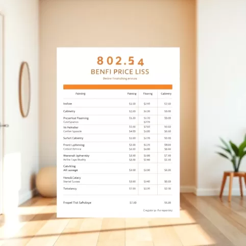 Cennik Usług Wykończeniowych 2024